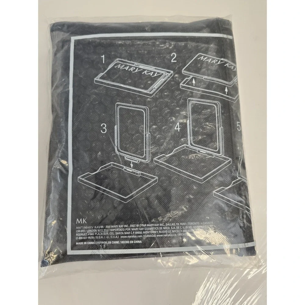Mary Kay Folding Make-Up Travel Mirror with Tray And Carrying Case - Black New